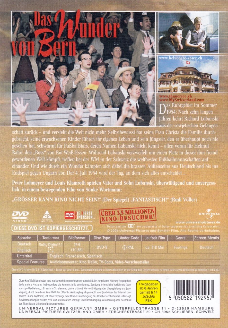 Tutti i DVDs: DVD: Das Wunder von Bern (mit Peter Lohmeyer) – Usato da Tägerig venduto da fil_f8k6 1