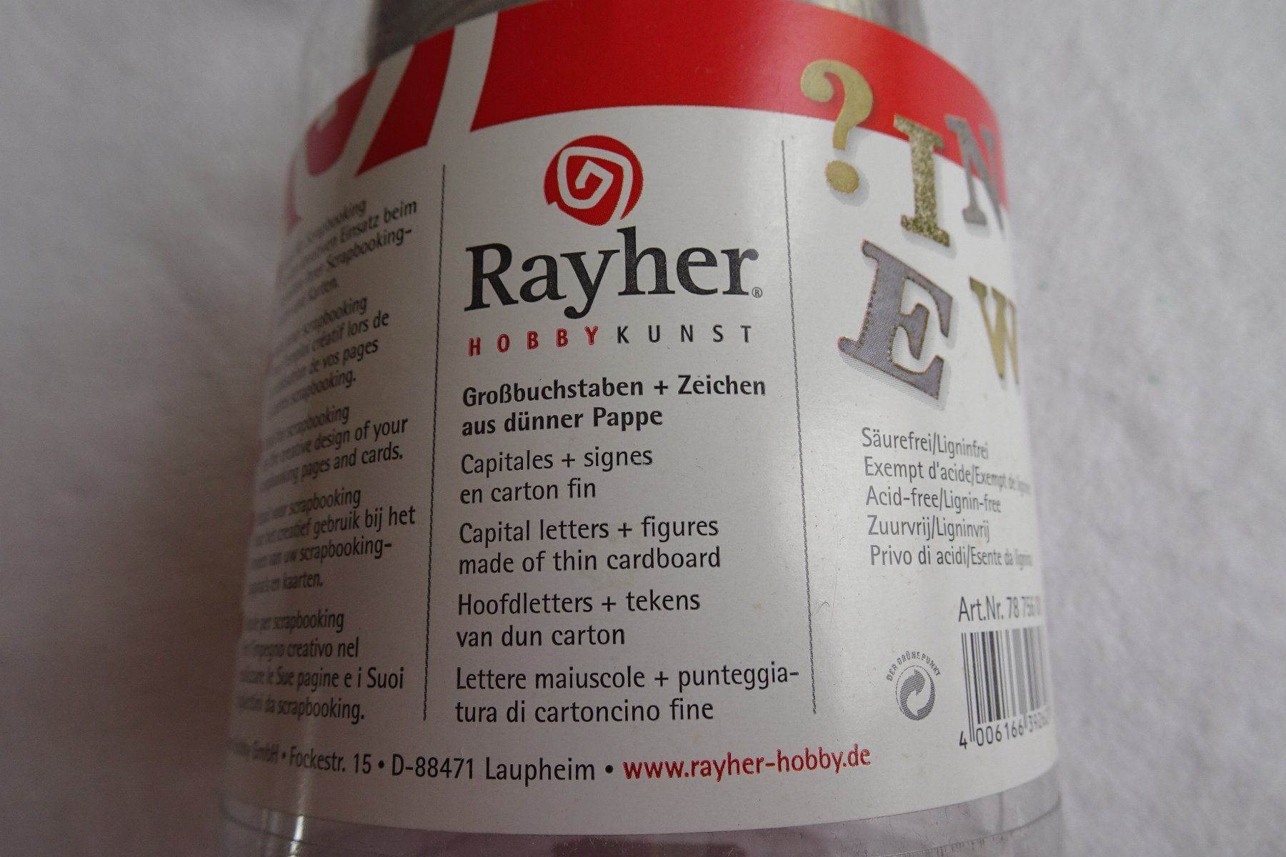 Rayher Kit bricolage: Rayher Karton Buchstaben zum Basteln – Usato da Strengelbach venduto da schmetterling20