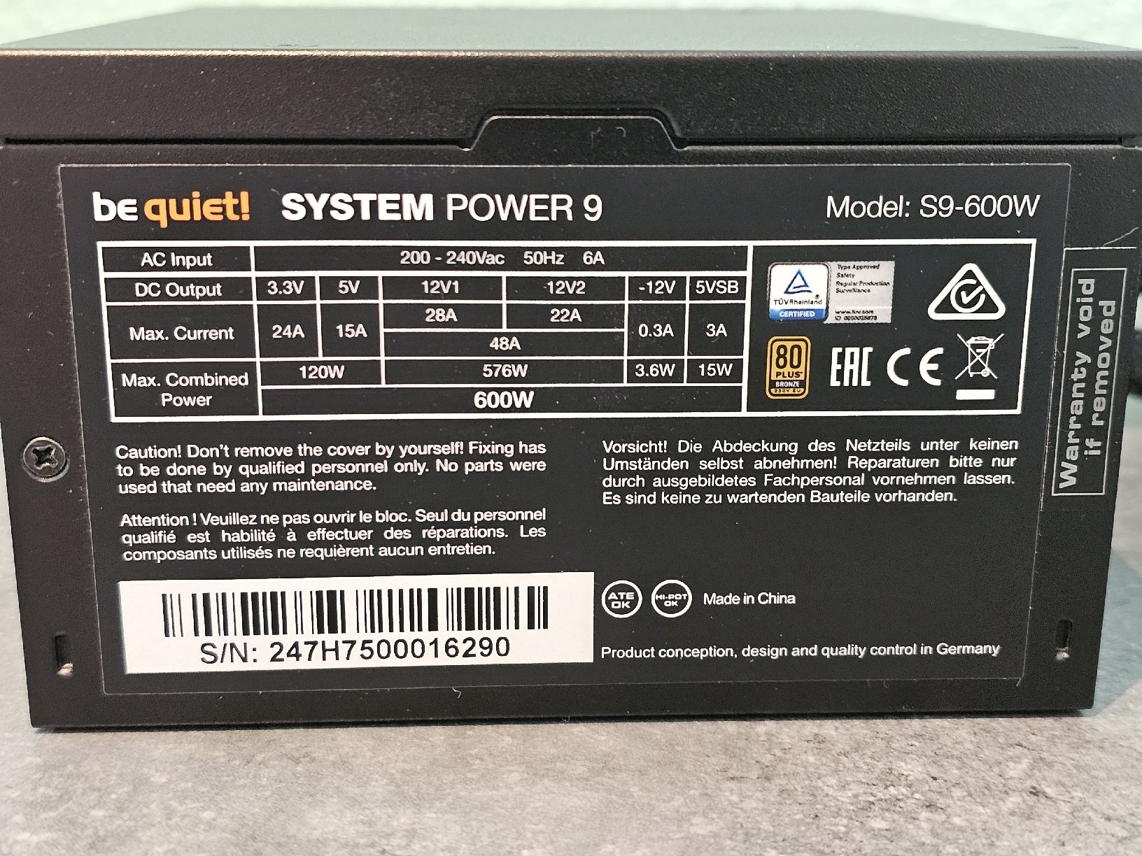 PCs: be quiet! SYSTEM POWER 9 600W Netzteil PC Computer Netzteil – Defekt aus Saas-Fee von naciaa 1