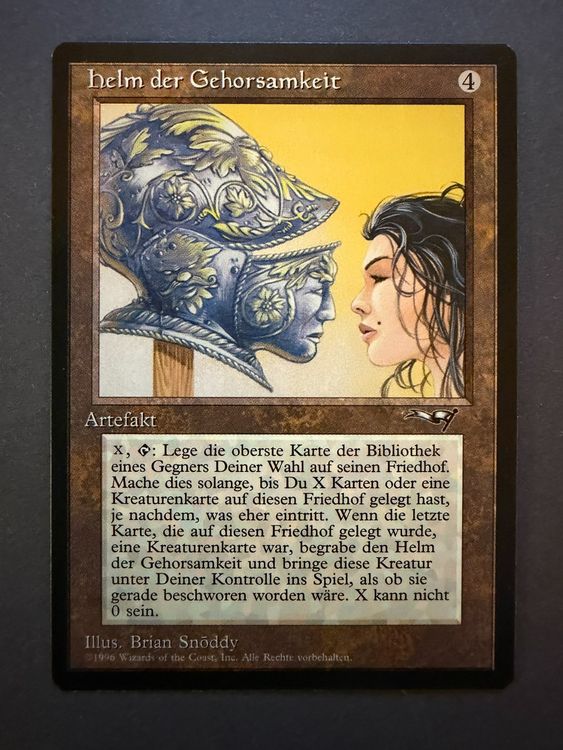 1996 Magic The Gathering MTG Alliances Helm Of Obedience R A BGS 9 MINT On Fanatics Collect