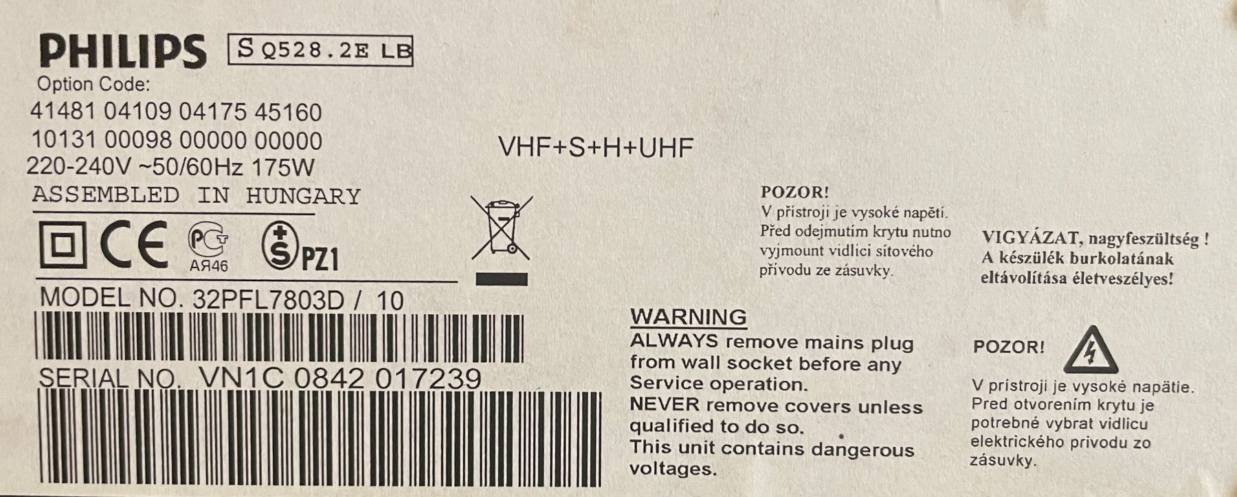 Philips Televisori: PHILIPS 32PFL7803D/10 – Usato da Laupen ZH venduto da bhd 2