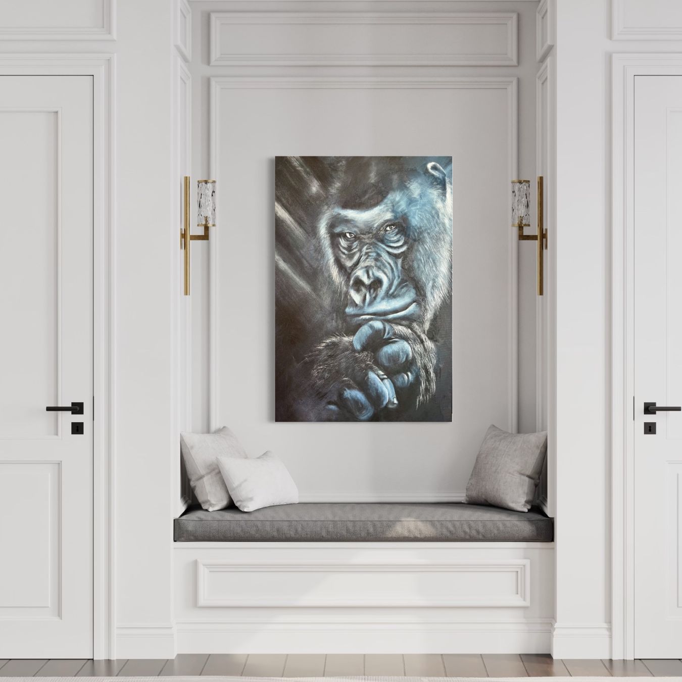 Gemälde: Originalgemälde Gorilla Grossformat Acryl auf Leinwand – Neu (gemäss Beschreibung) aus Volketswil von Somos26 1