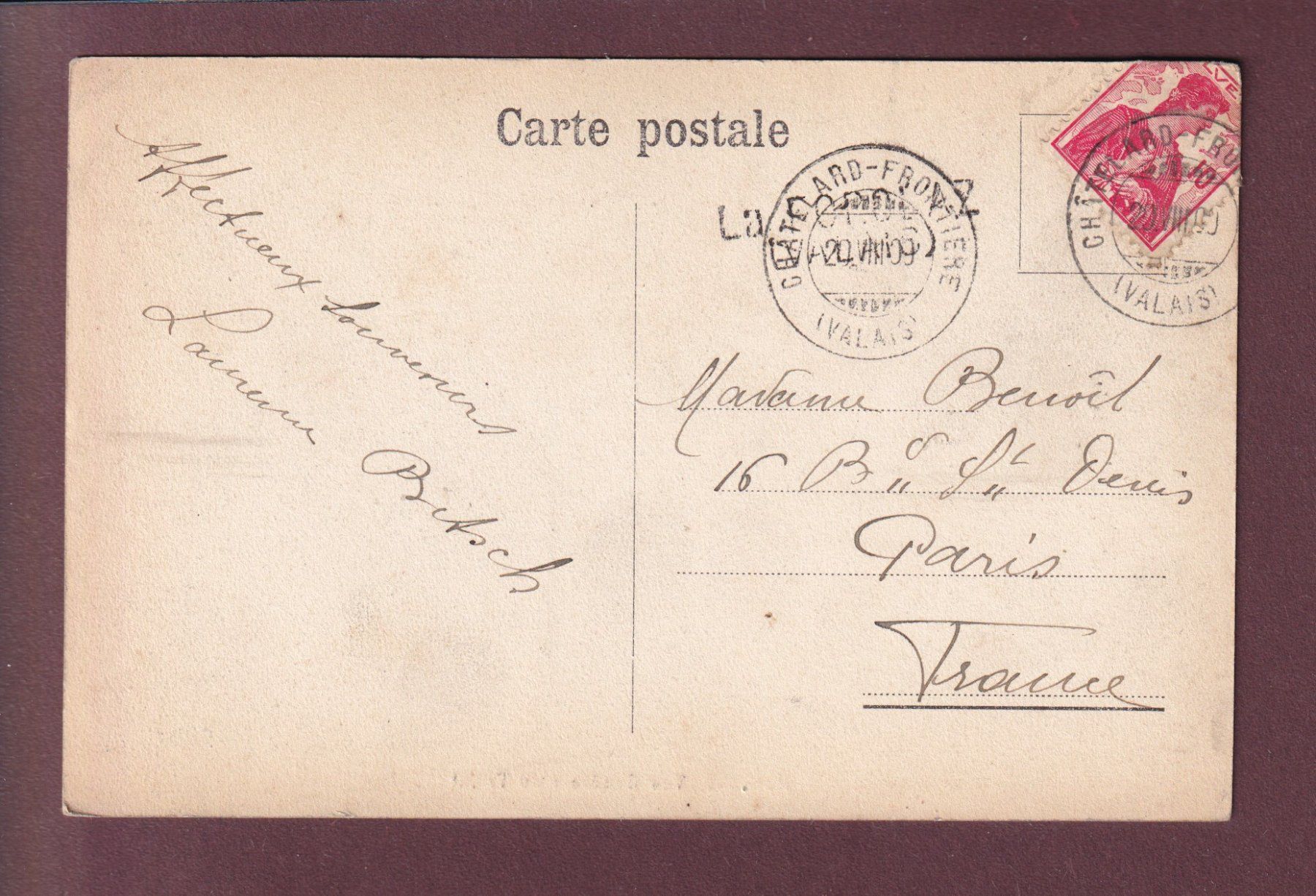 Cartoline postali: TRIENT - Vue générale - 1909 – Usato da Pully venduto da nicecards 1