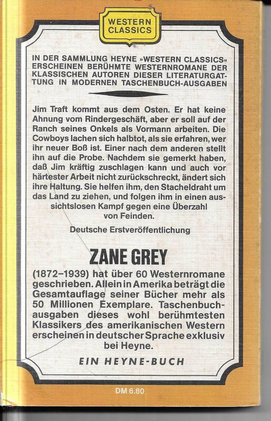 Bücher: Zane Grey - Der Weidezaun – Gebraucht aus Nunningen von mercury-for-books 1
