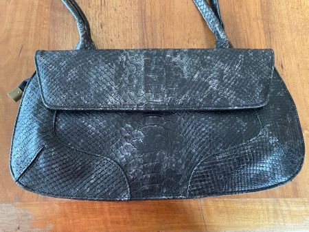 Vintage Peter Kaiser Handtasche Schlangenmuster grau/silber