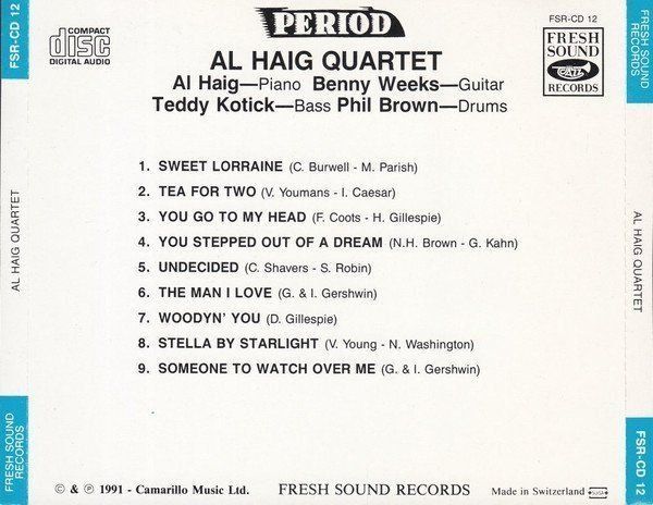 CD: Al Haig, Benny Weeks, Teddy Kotick, Phil Brown – Usato da Unterbäch venduto da gote 1