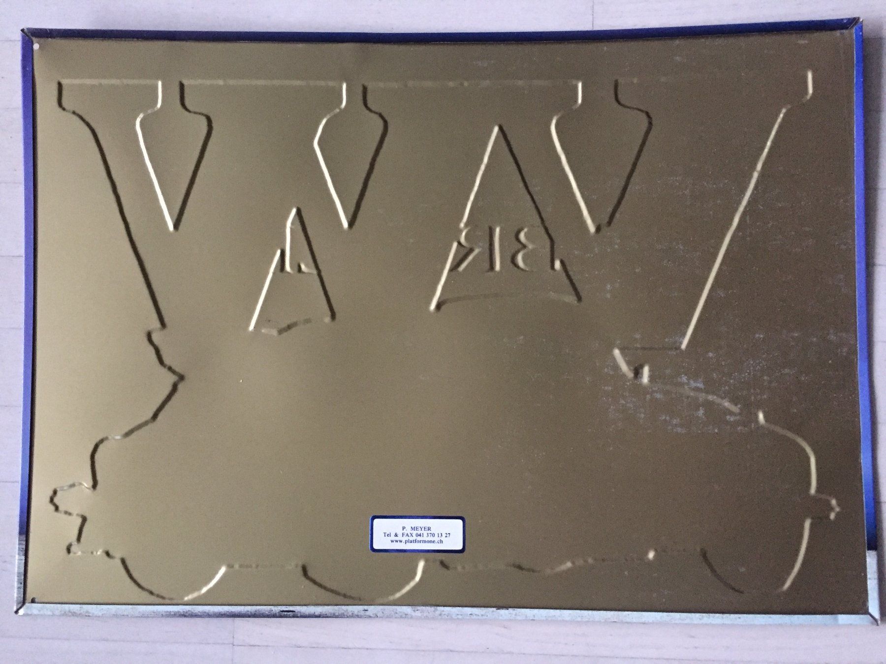 Volkswagen Insegne: Blechschild VW Cabrio ca. 30 x 42 cm – Nuovo (secondo la descrizione) da Rüfenach AG venduto da mangusta 2