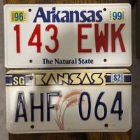  🇺🇸 U.S. 2x Autoschild (Arkansas, Kansas) - ORIGINAL 
