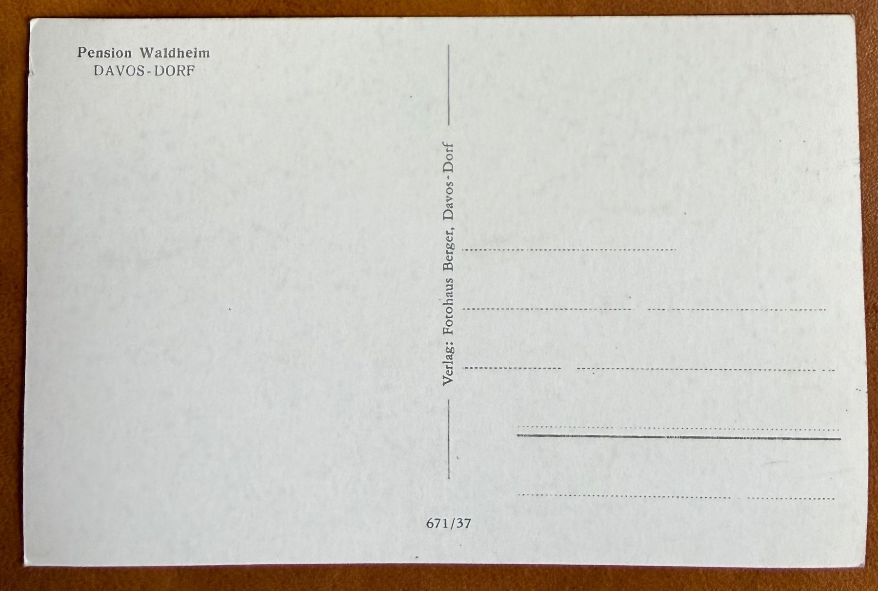 Cartoline postali: Davos - Pension Waldheim . AK – Usato da Lutry venduto da Ediego 1