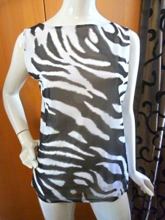 Top Greenvillage, Gr. M, weiss-schwarz animal print %