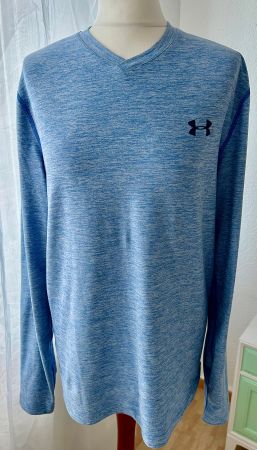 Under Armour Shirt, Longsleeve, Herren, men's M blau meliert