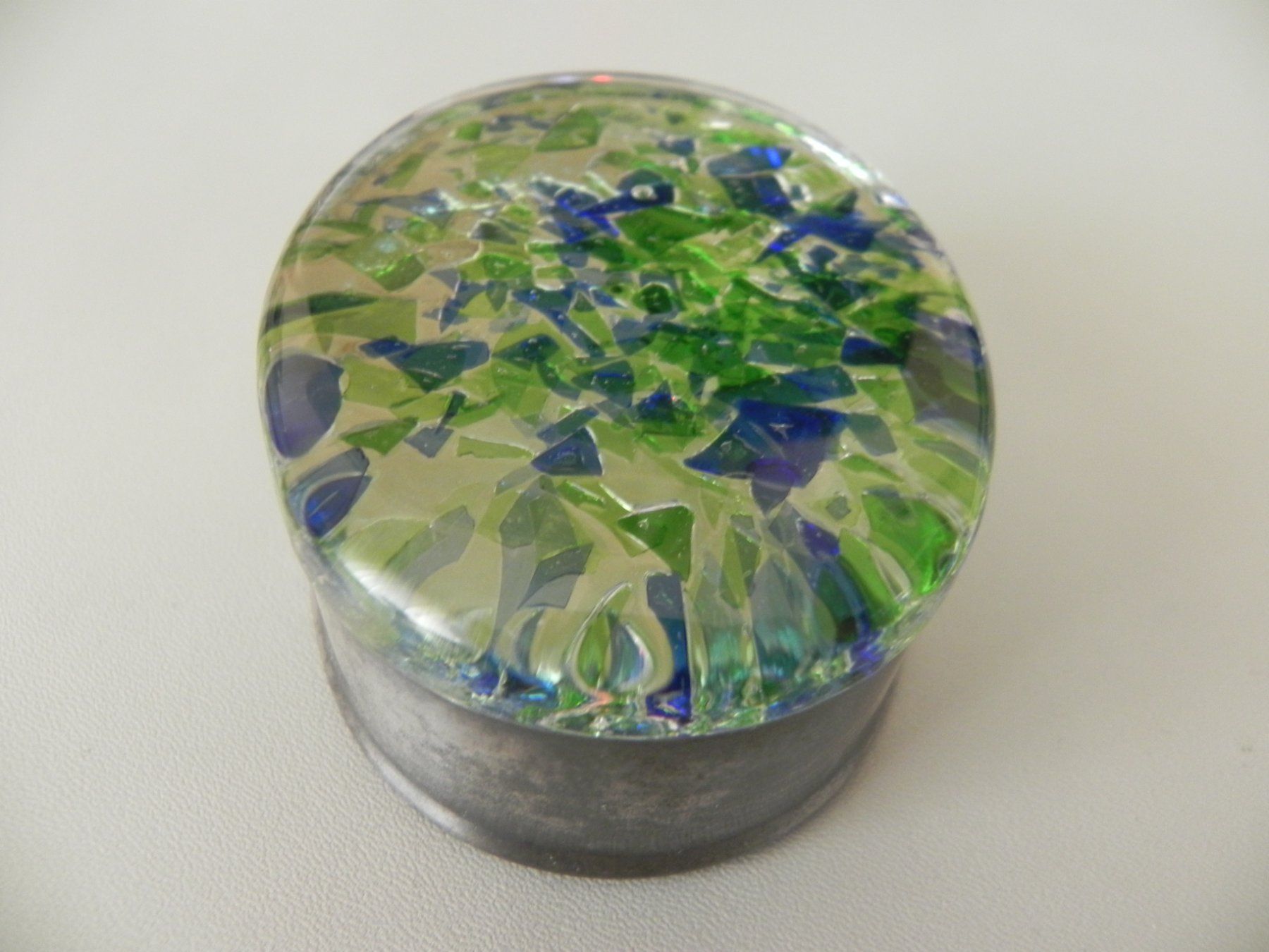 Altro in Decorazioni & Accessori: Versilberte schwer Dose mit Glasdeckel – Usato da Minusio venduto da Lory64 1