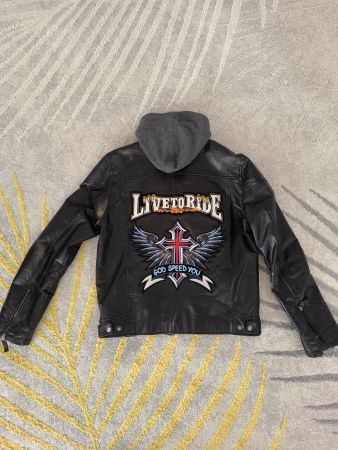 Exklusive Biker Leder jacke aus echtem Leder, Größe S/M