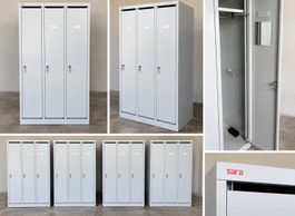 4× Metall-Spind / Garderobenschrank mit 3 Fächern