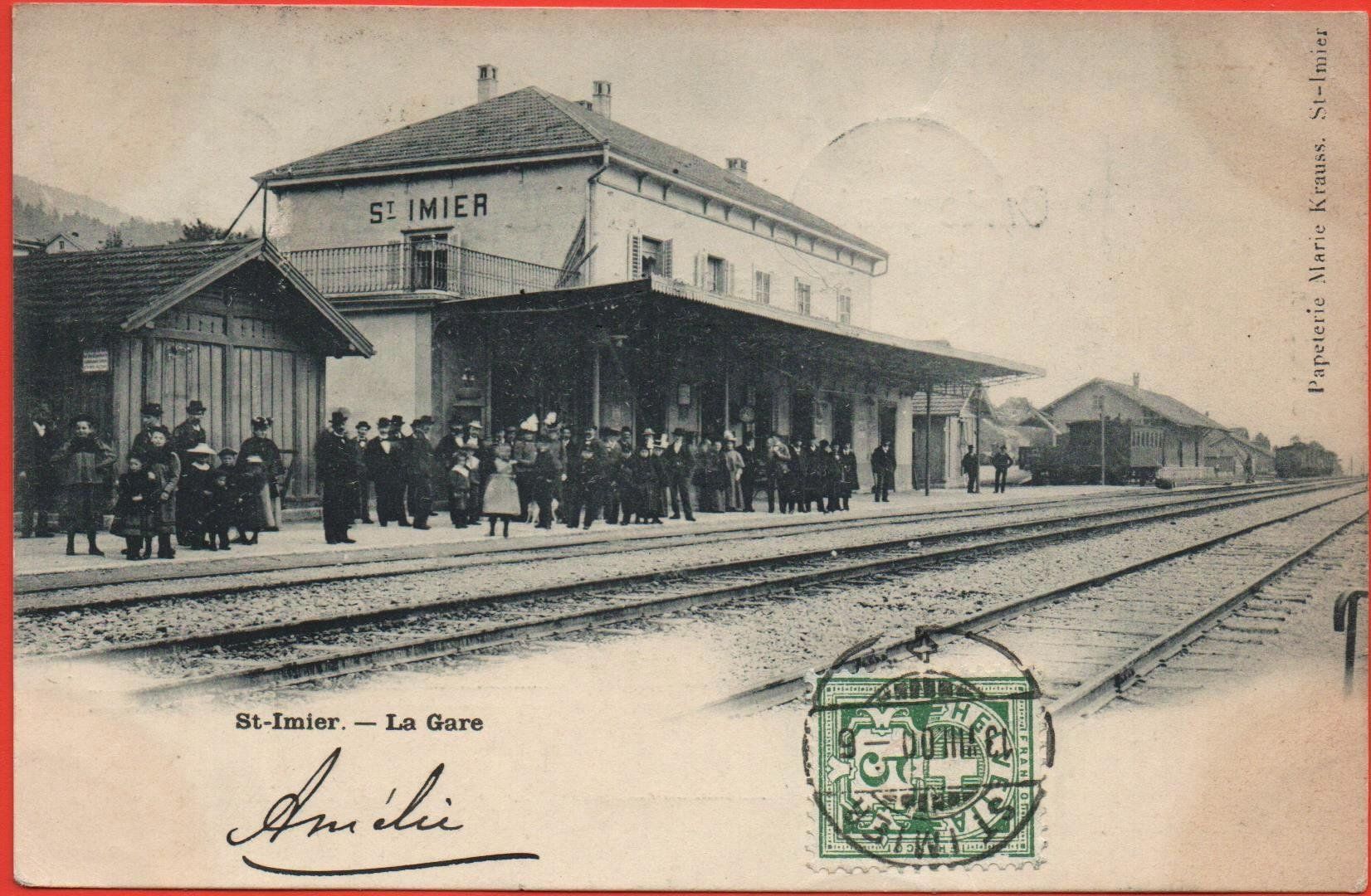 Ansichtskarten: ST. IMIER La Gare 1900 – Gebraucht aus Jona von philajona