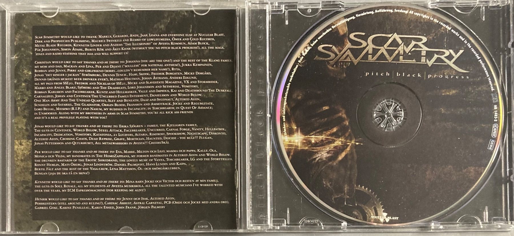CD: SCARY SYMMETRY - PITCH BLACK PROGRESS – Usato da Poliez-Pittet venduto da Newtown-Records 2