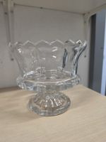 Glas Vase Kristall Fuss mit Zierrand H ca. 18 cm 