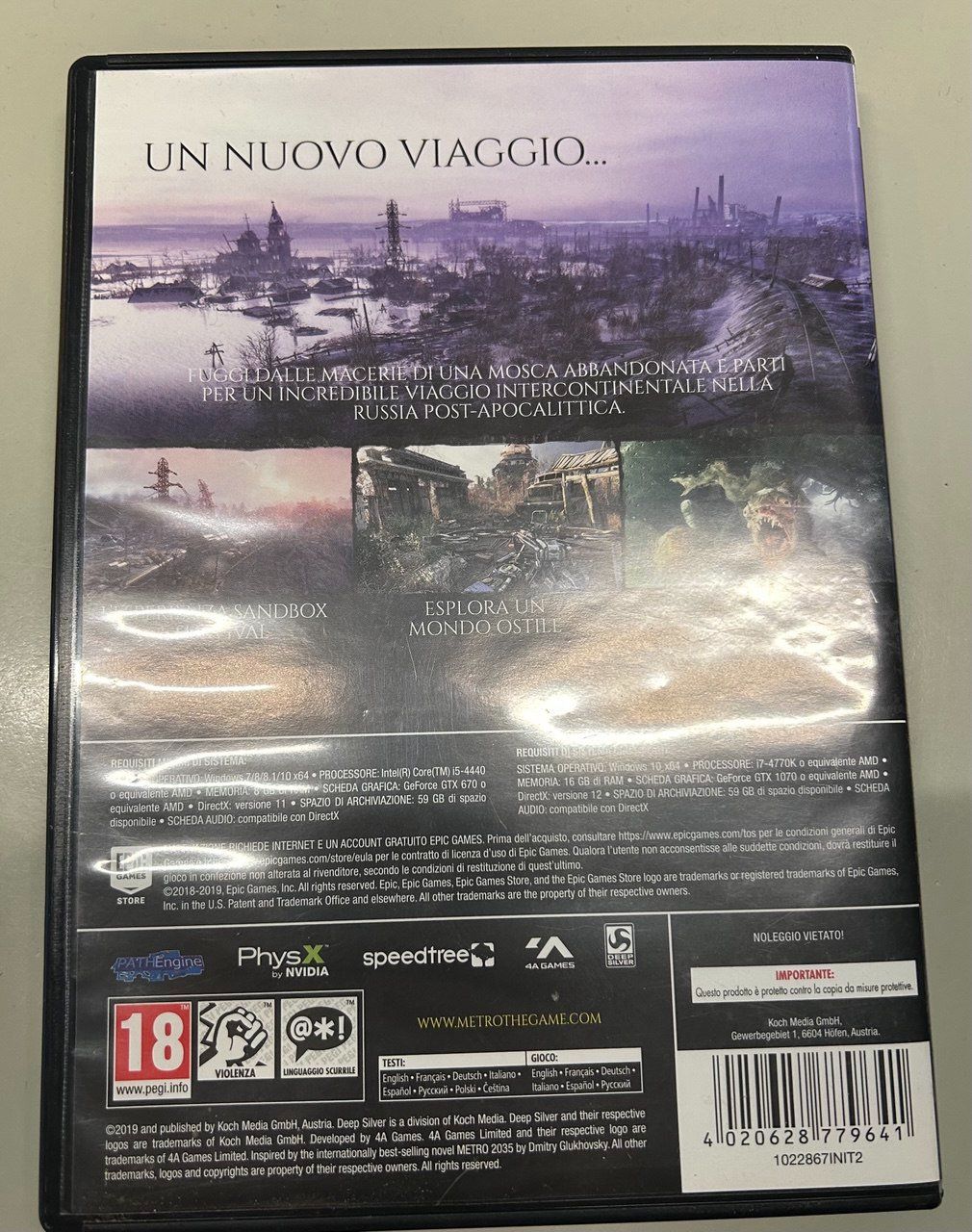 Giochi: Metro Exodus MultiLingua PC – Usato da Giubiasco venduto da LorisVale 2