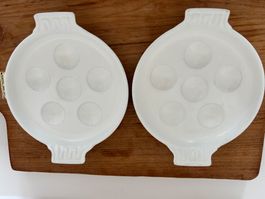 Le Creuset Escargot Platte Vintage 2er Set Emaille Gusseisen