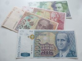Lot ++ 4 Banknoten aus Spanien