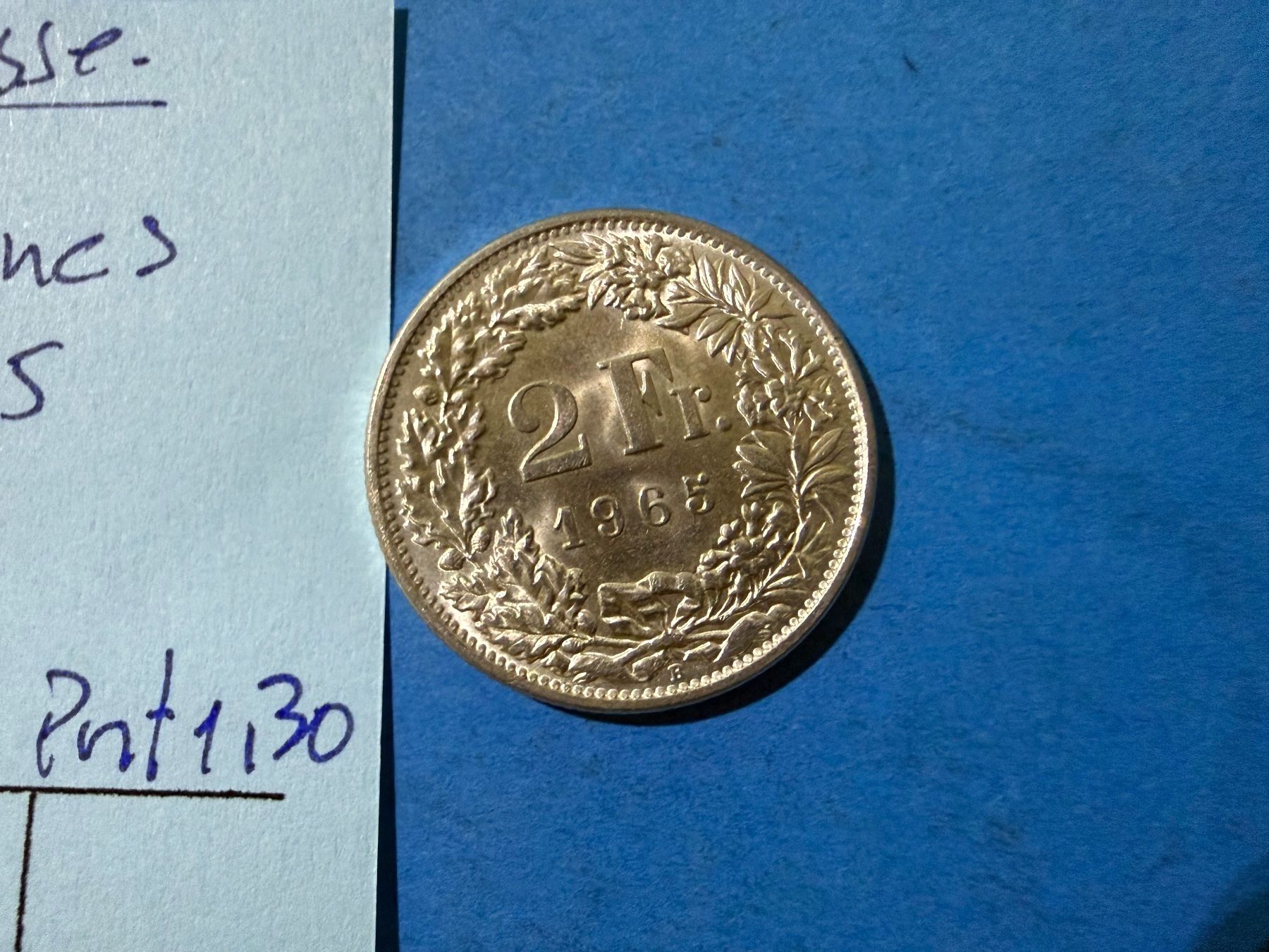Tutti le monete: SUISSE : 2 FRANCS 1965 - SUPERBE – Usato da genève venduto da GEnumist 1