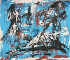 Gr. Gemälde auf Papier: Abstrakt I