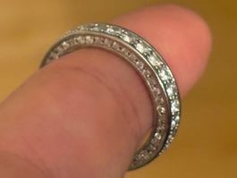 Luxus Elegante Gr: 18/8 Memoire Ring  Farbe Silber Zirkonia