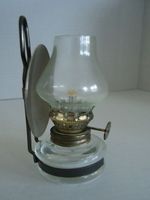 Miniatur OELLAMPE in Chromstahl und Glas, funktionsfähig