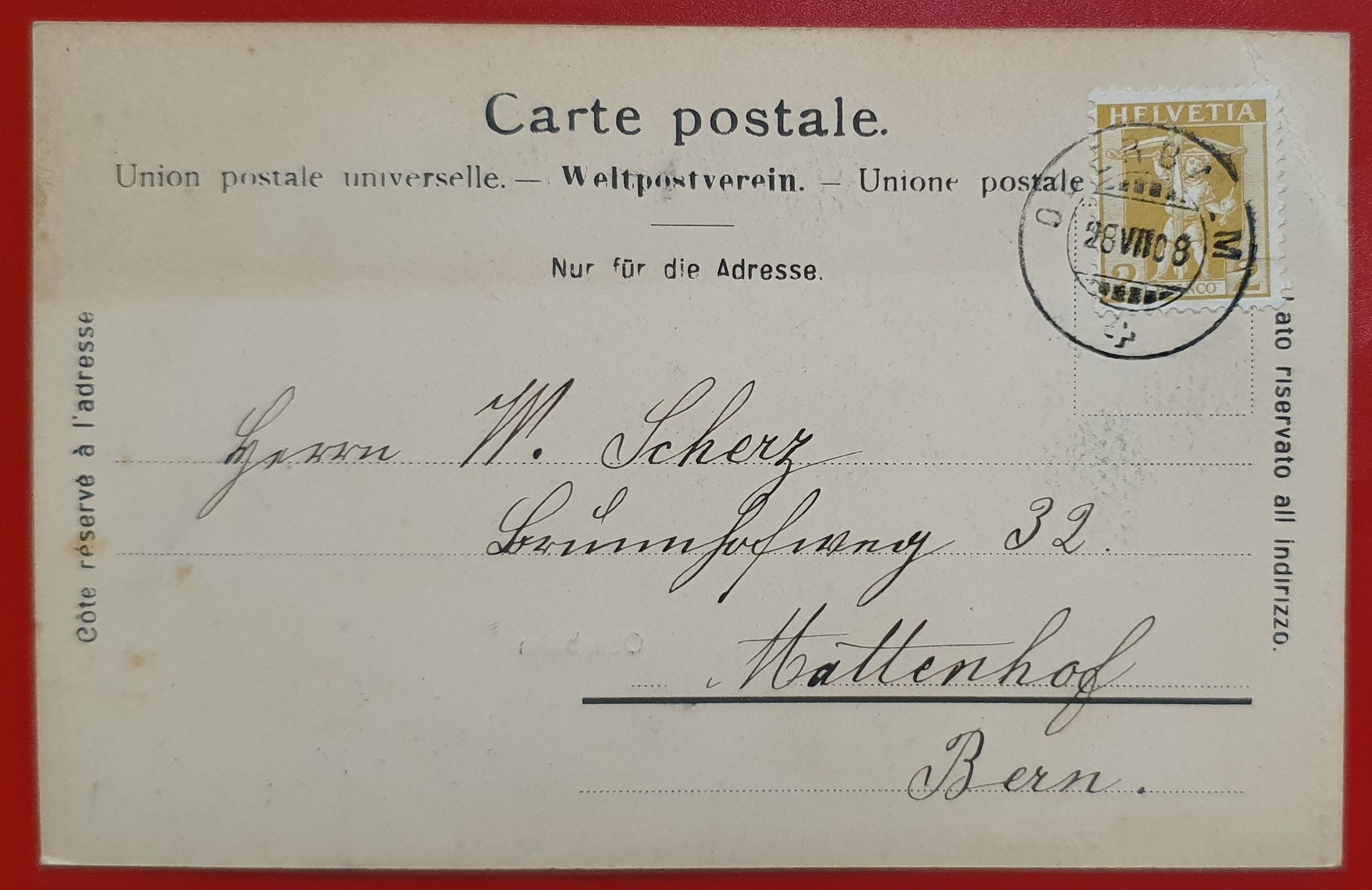 Cartoline postali: Oberbalm 1908 – Usato da Kreuzlingen venduto da Rschweiz1 1