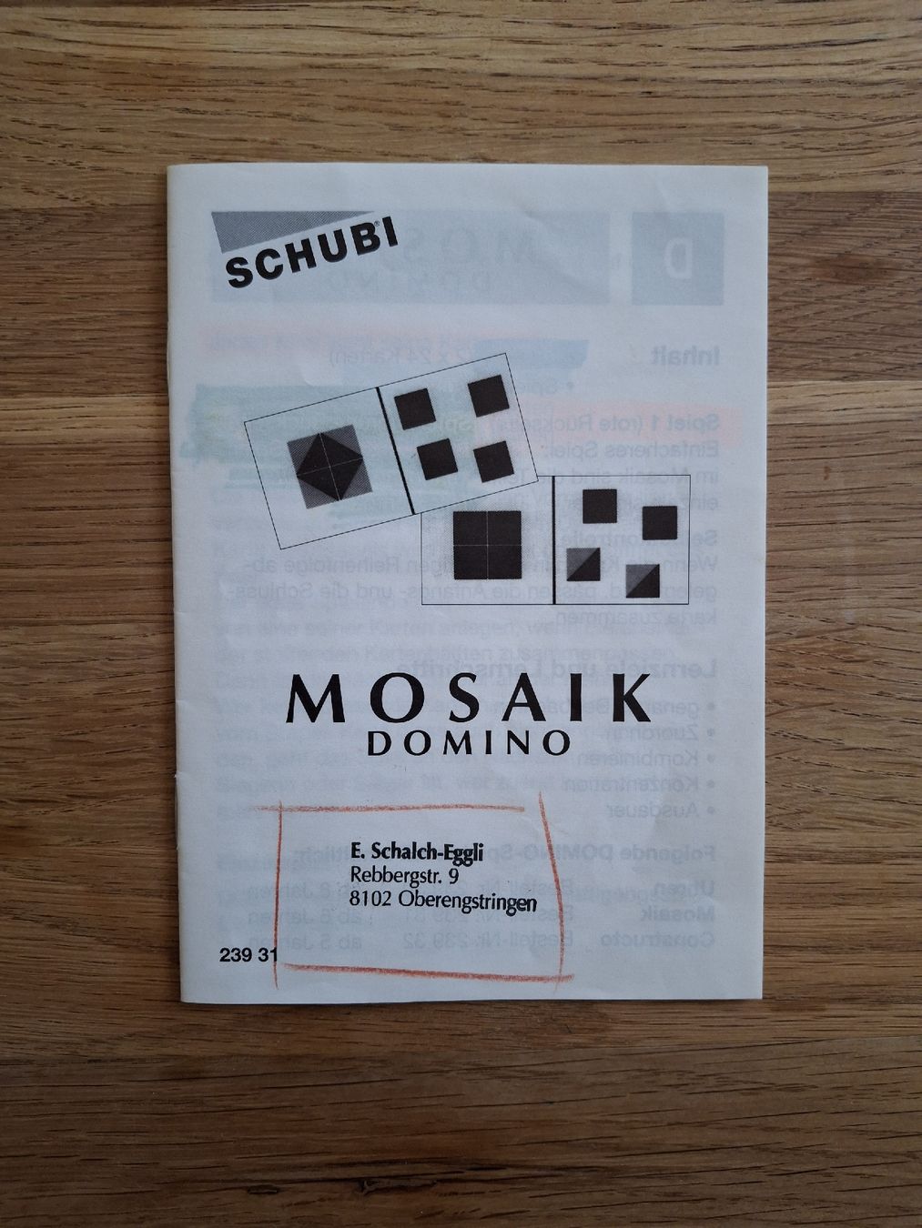 Spiele: Mosaik Domino - Lernspiel – Gebraucht aus Zürich von Vordermannd86 2