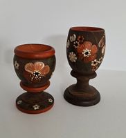 2 vintage Eierbecher aus Holz
