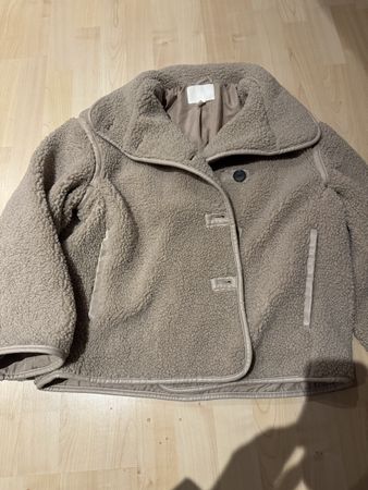 Warme Jacke, Teddyfell, Beige, Grösse XS