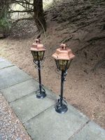 Lot de 2 lampadaires extérieurs vintage en métal