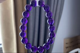 Natürlicher Uruguay-Amethyst Armband,11 mm.