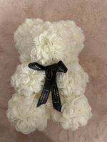 Rose Bear white artificial roses decorative item new