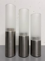 Blomus Windlichter 3er Set, Edelstahl matt, Glas satiniert