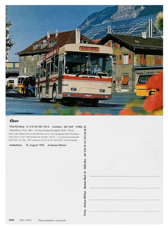 Chur Bahnhof Postautostation Graubünden Bus SBC Volvo Hess (Neu (gemäss ...