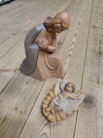 Weihnachten Krippenfigur Holz geschnitzt Maria & Kind Krippe