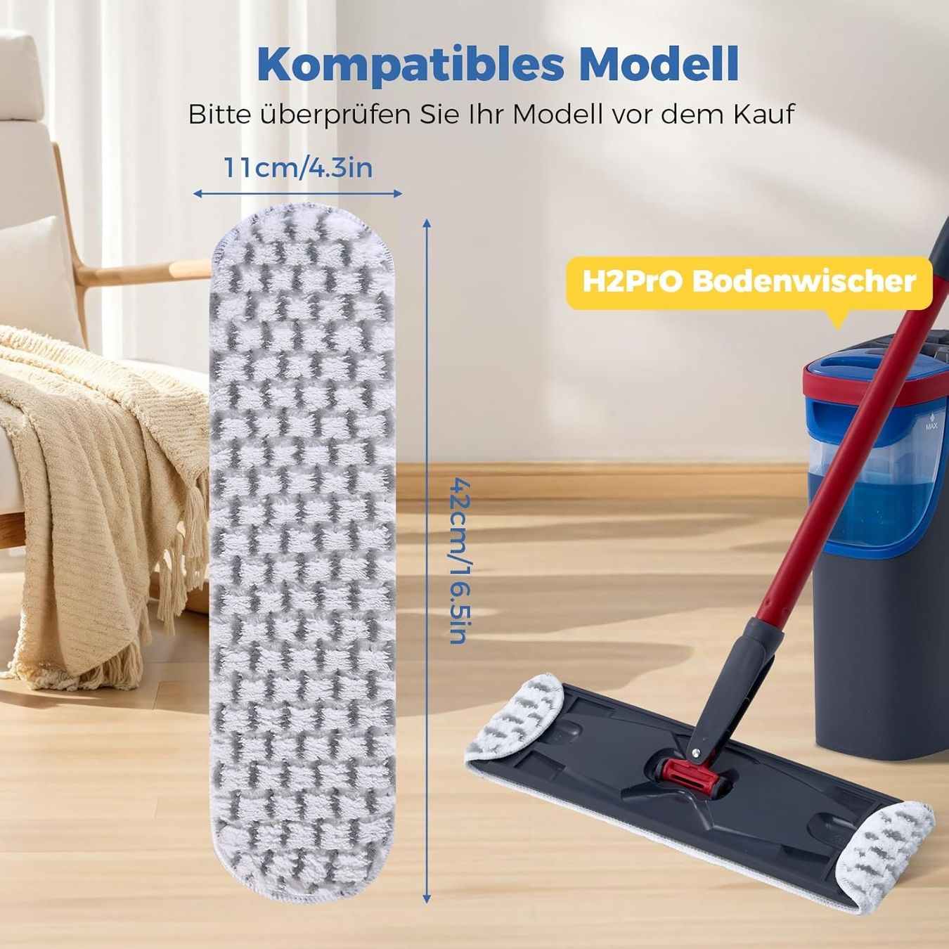 Altro per la casa: Vileda H2PrO Ersatzbezug 4er Set Mikrofaser – Nuovo e nell'imballaggio originale da Suhr venduto da SchnapperCH 1