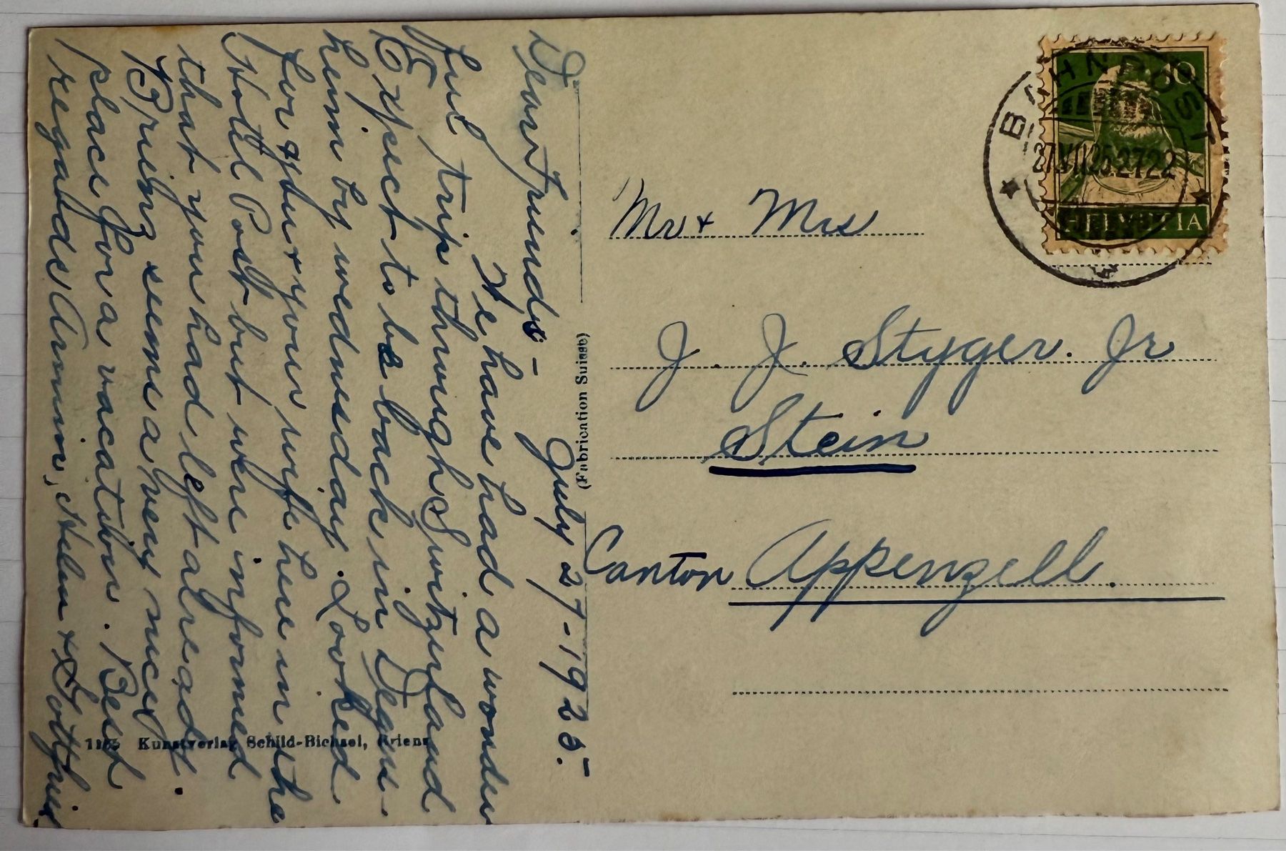 Ansichtskarten: BRIENZ - Panorama 1925 – Gebraucht aus Lutry von Ediego 1
