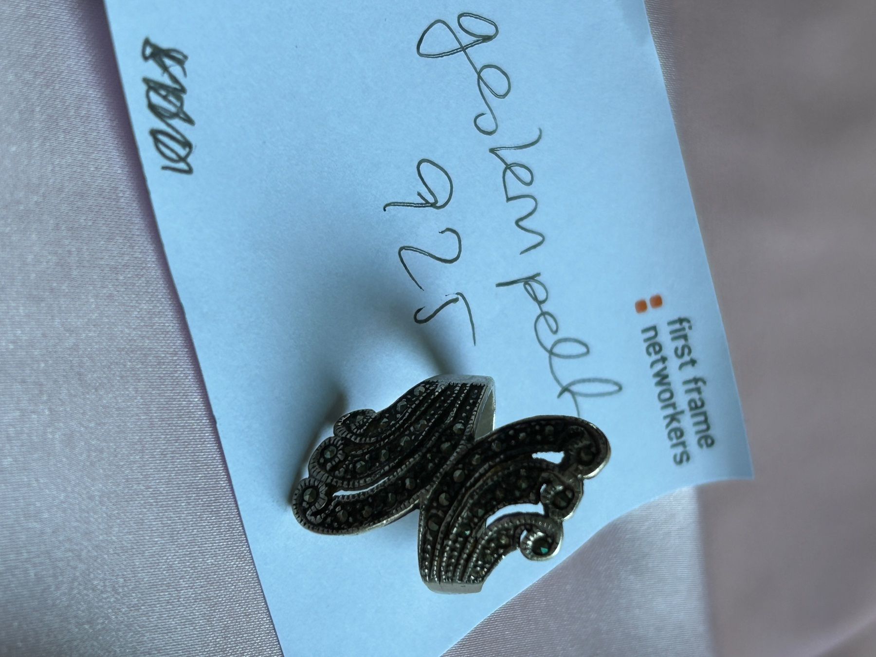 Anelli: Silberring 925 Markasit Gr. 54 Jugendstil Art Deco – Usato da Laufen venduto da belleskulptur 5