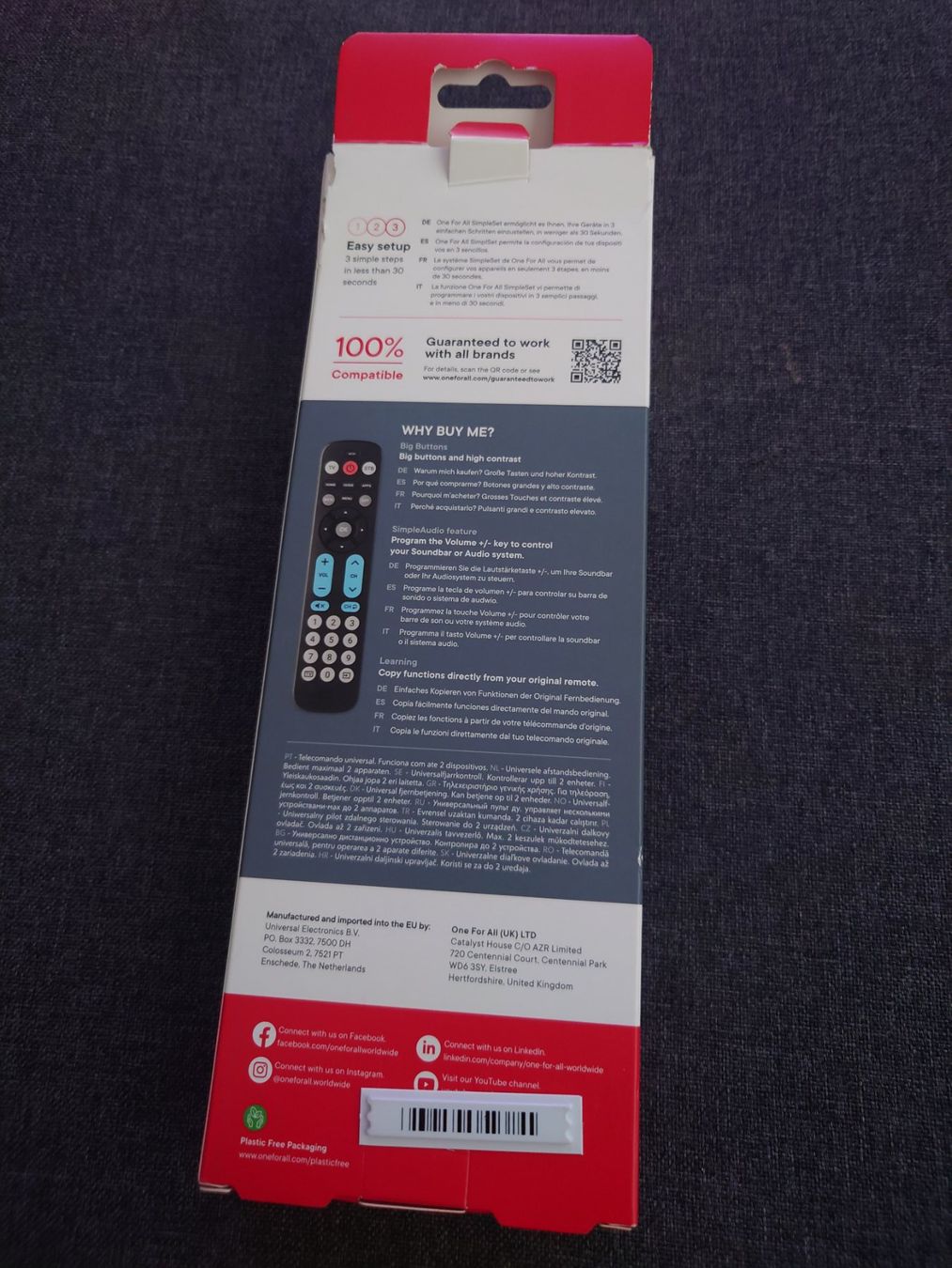Telecomandi: One For All Universalfernbedienung Big Button – Nuovo e nell'imballaggio originale da Basel venduto da HansjuergRueblimaa 1