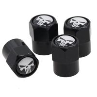Punisher Ventilkappen Totenkopf Design Schwarz, Neu! 4 Stk.