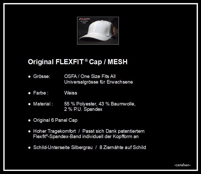 Copricapi, berretti & cappellini: Original FLEXFIT® Cap / MESH / Weiss – Nuovo (secondo la descrizione) da Winterthur venduto da -carabao- 4