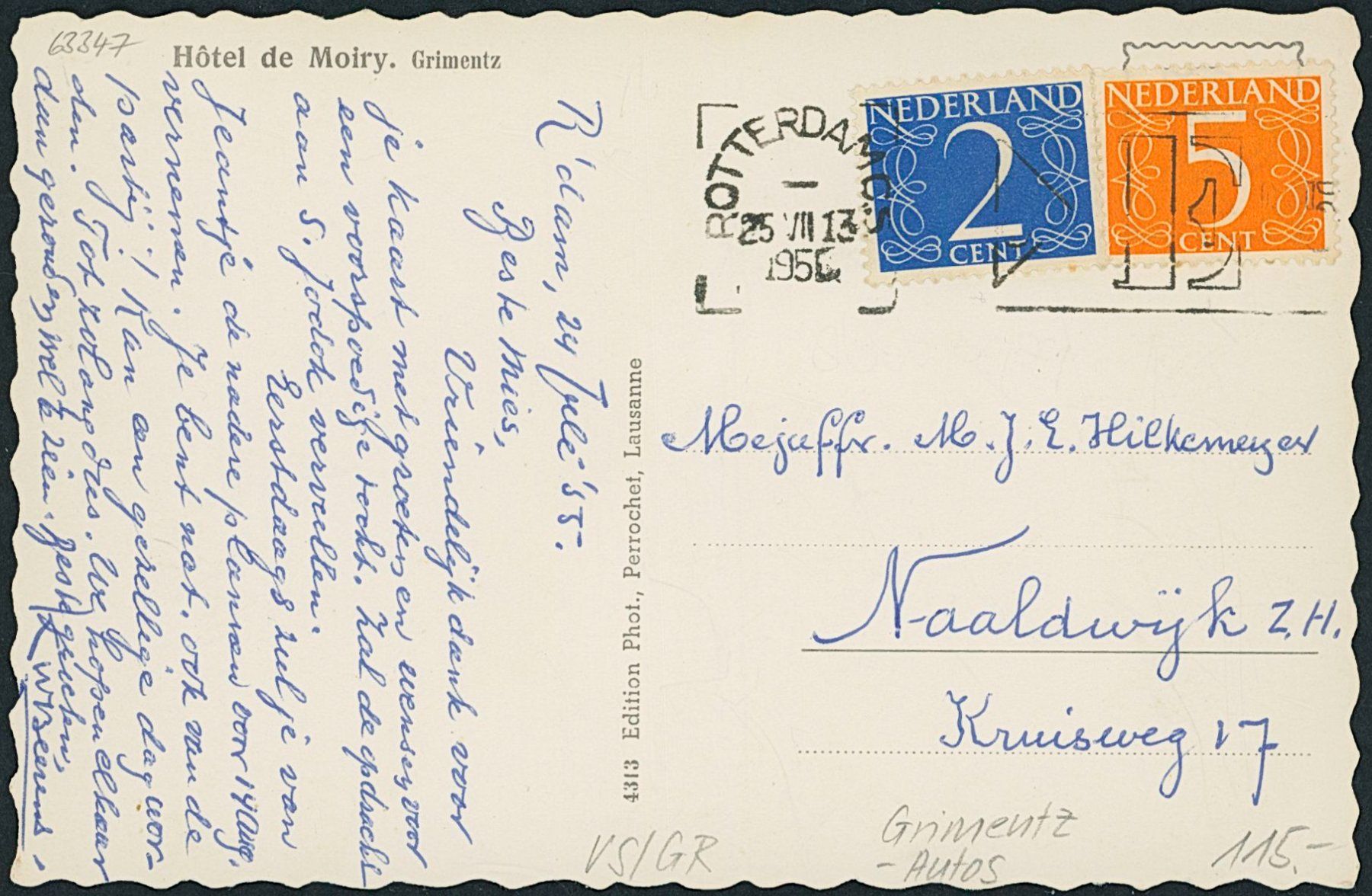 Cartoline postali: VS Grimentz - Auto - VW Käfer – Usato da Schindellegi venduto da leecollect 1