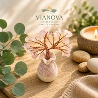 🌸🌳 Arbre de Vie en Fil de Cuivre & Quartz Rose 🌳🌸