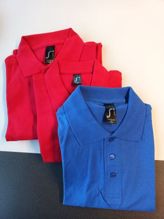 Restposten Poloshirt rot / blau L (g)