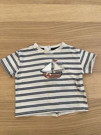 T-Shirt gestreift mit Boot Grösse 62 / 3M