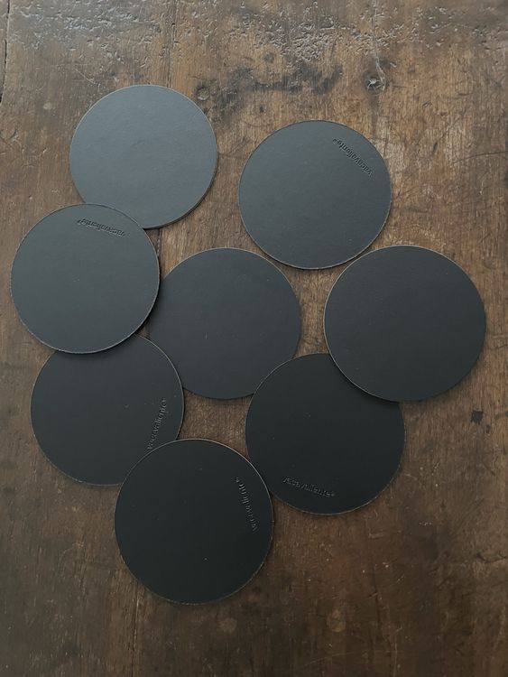 Sottobicchieri In Pelle - Rotondi - Sottobicchieri Di Design Con Supporto Set Da 6 Nero 96261110