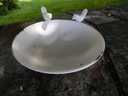 Vogeltränke Vogelbad Fütterung NEU shabby Metallschale Vogel